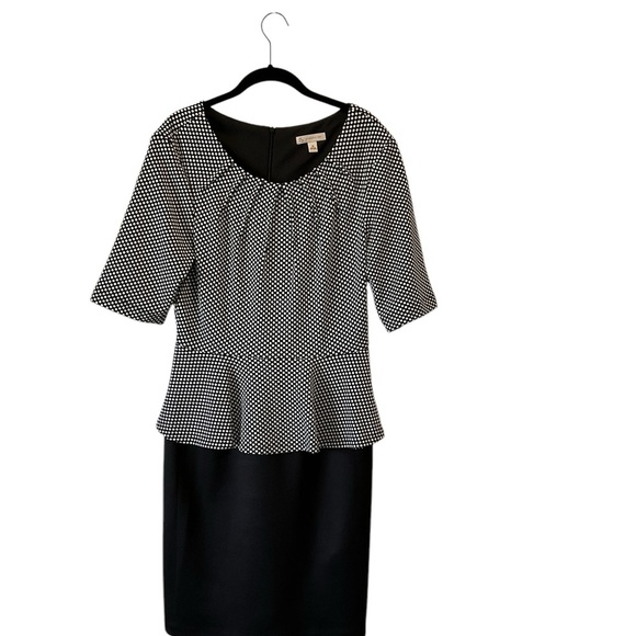 Dress Barn Dresses & Skirts - 🖤 Chic & Classic Dress Barn Black & White Polka Dot Midi Dress - Size 10